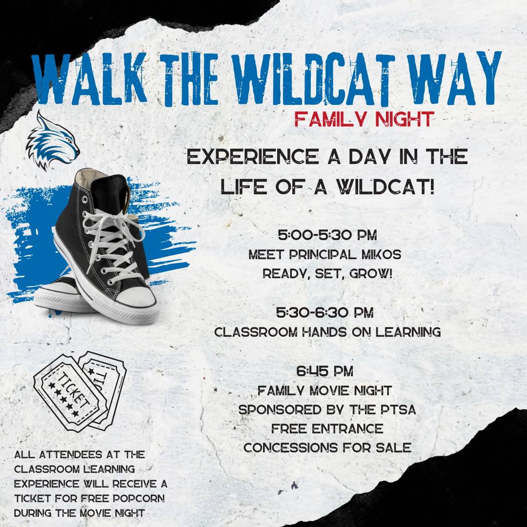 Walk the Wildcat Way Family Night Flyer
